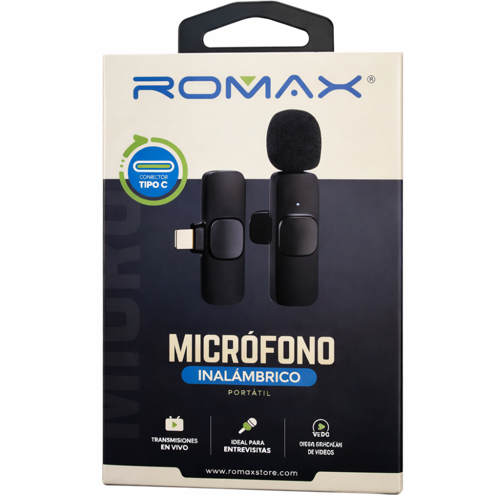 Micrófono Inalámbrico Romax Tsm0012 Tipo C | Profesional